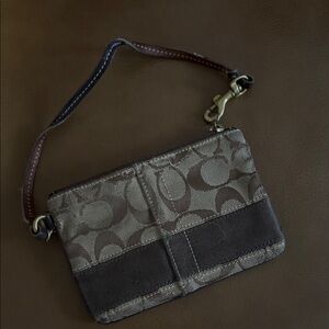 Coach Brown and Black Wristlet